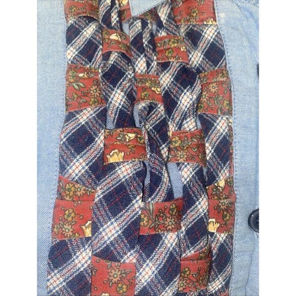 NAPA VALLEY Vintage Denim Chambray Patchwork Woven Button-Up Shirt Women’s Large - Picture 3 of 9